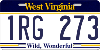WV license plate 1RG273