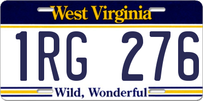 WV license plate 1RG276