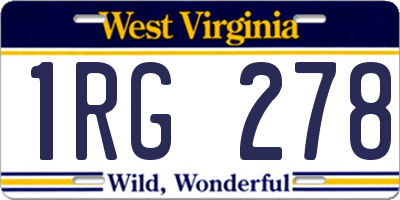 WV license plate 1RG278