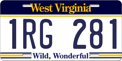 WV license plate 1RG281