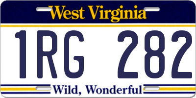 WV license plate 1RG282