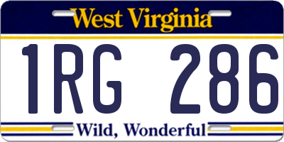 WV license plate 1RG286