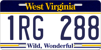 WV license plate 1RG288