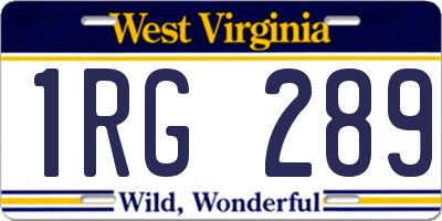 WV license plate 1RG289