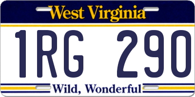 WV license plate 1RG290