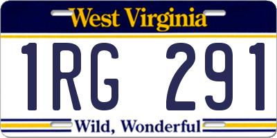WV license plate 1RG291