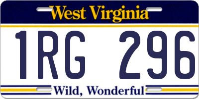 WV license plate 1RG296
