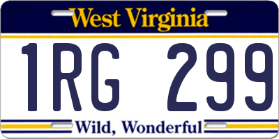 WV license plate 1RG299