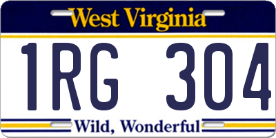 WV license plate 1RG304