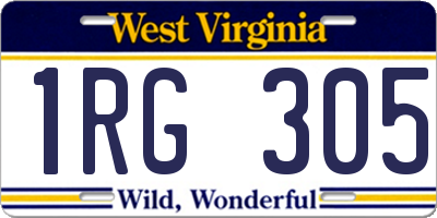 WV license plate 1RG305