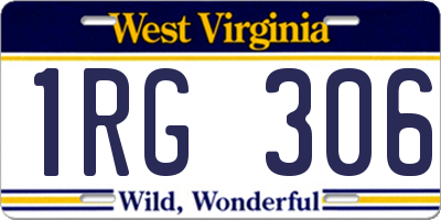 WV license plate 1RG306