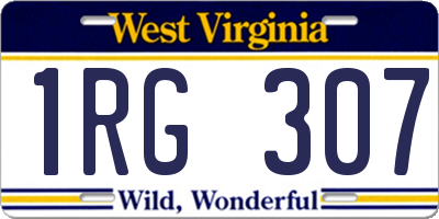 WV license plate 1RG307