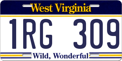 WV license plate 1RG309