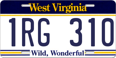WV license plate 1RG310