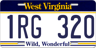 WV license plate 1RG320