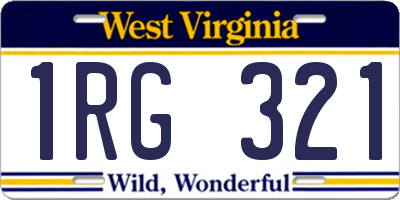 WV license plate 1RG321
