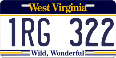 WV license plate 1RG322