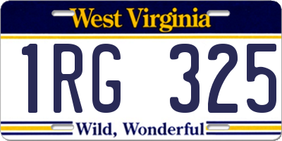 WV license plate 1RG325