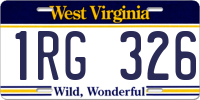 WV license plate 1RG326