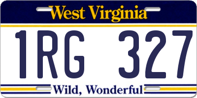 WV license plate 1RG327