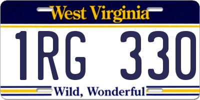 WV license plate 1RG330