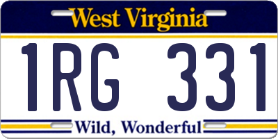 WV license plate 1RG331