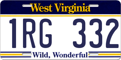 WV license plate 1RG332