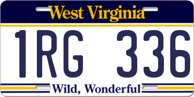 WV license plate 1RG336