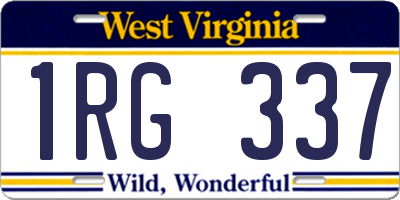 WV license plate 1RG337