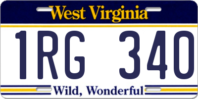WV license plate 1RG340