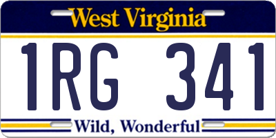 WV license plate 1RG341