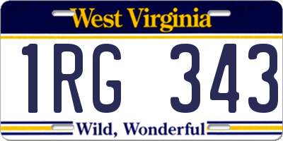 WV license plate 1RG343