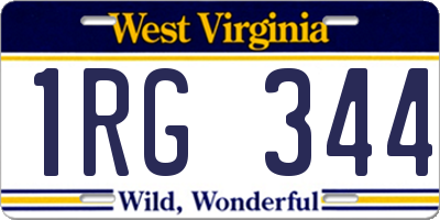 WV license plate 1RG344