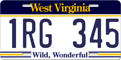 WV license plate 1RG345