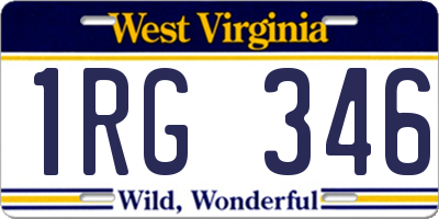 WV license plate 1RG346