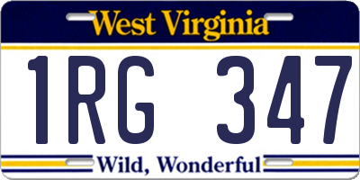 WV license plate 1RG347
