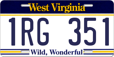 WV license plate 1RG351