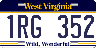WV license plate 1RG352
