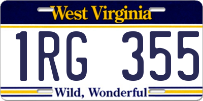 WV license plate 1RG355