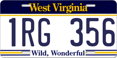 WV license plate 1RG356