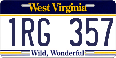 WV license plate 1RG357