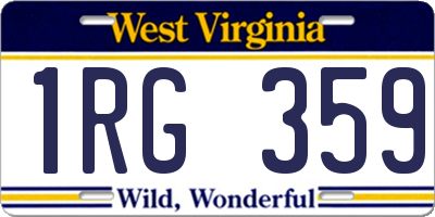 WV license plate 1RG359
