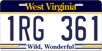 WV license plate 1RG361