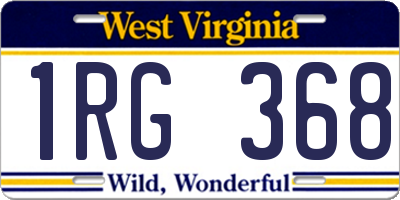 WV license plate 1RG368