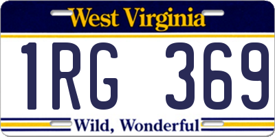 WV license plate 1RG369