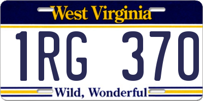 WV license plate 1RG370