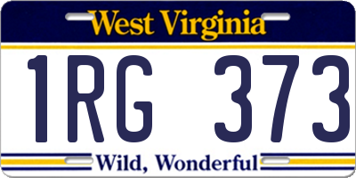 WV license plate 1RG373