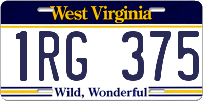 WV license plate 1RG375