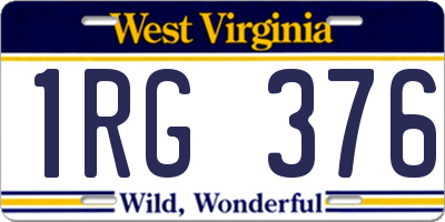 WV license plate 1RG376