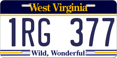 WV license plate 1RG377